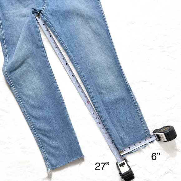 Free People Fringe Hem High Rise Cropped Straight Leg Girlfriend Jeans - Picture 11 of 12